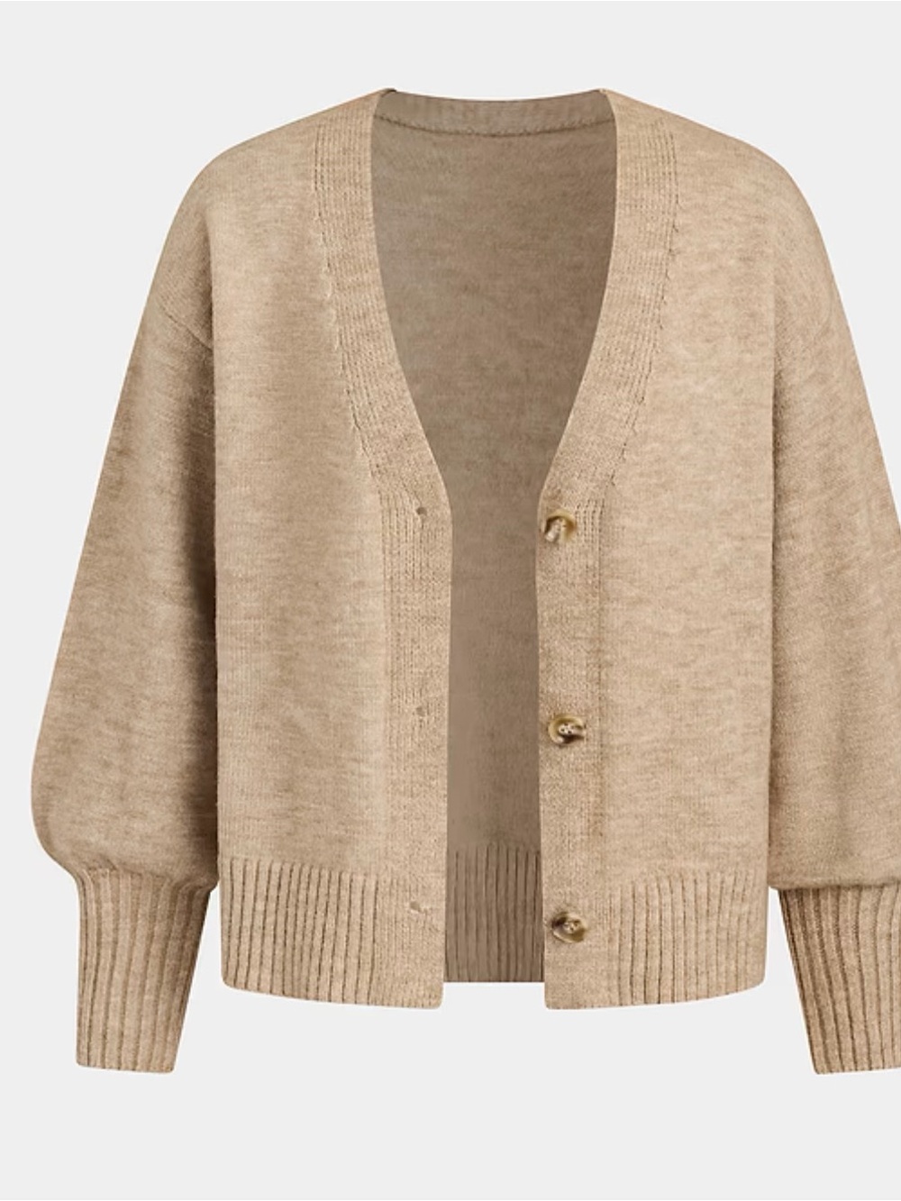 NWT,CUPSHE Beige V-Neck Button Cardigan Sweater